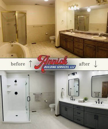Bathroom Remodel before and after