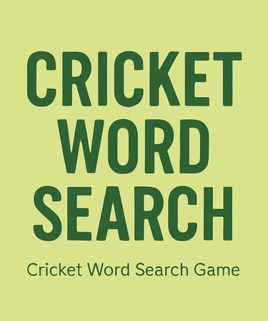 Cricket Word Search Game 