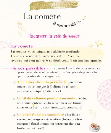la comète : incarner la voie du coeur - espace sacré créé pour reconnecter à soi 