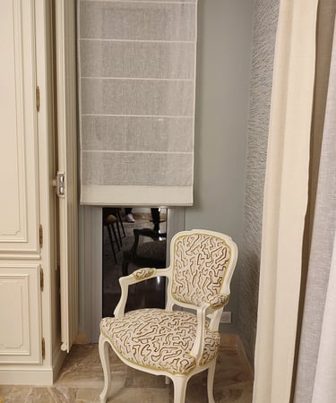 Refection Cabriolet Louis XV confection store bateau Kosy Atelier Tapissier Tissus Camengo et Ado