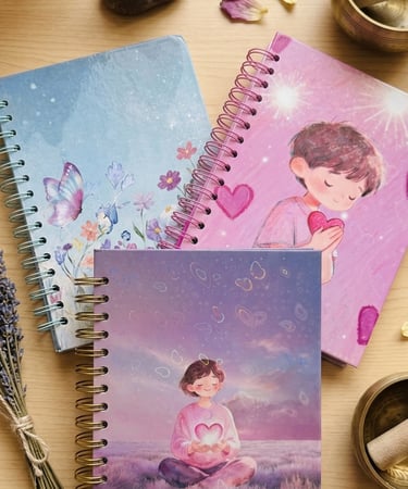 Cuadernos inspiradores diseñados para escribir pensamientos, emociones y reflexiones personales.