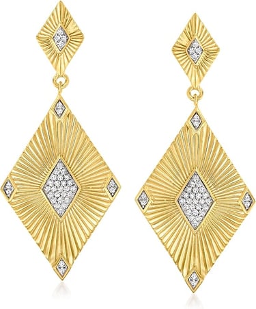 Art Deco Style Diamond Geometric Earrings, Ross Simons