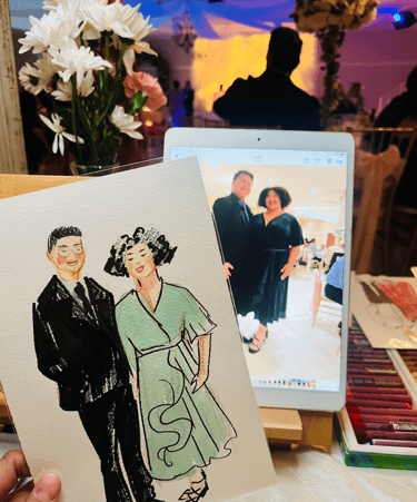 live guest portraits wedding