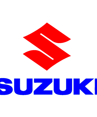 Logo officiel Suzuki avec symbole S rouge et texte SUZUKI en bleu
