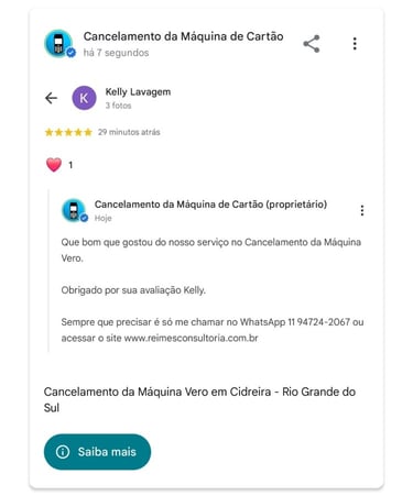 Cancelamento da Maquina Vero em Cidreira Rio Grande do Sul