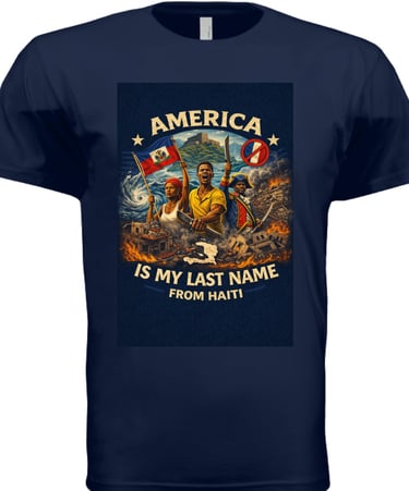 America is My Last Name, from Haiti-Apparel Short T