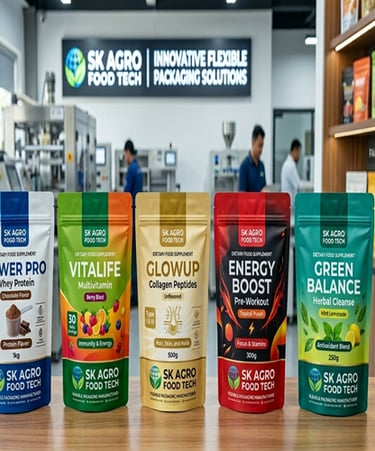 Diet suppliment Packaging pouches Manufacturer