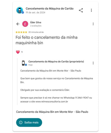 Cancelamento da Maquina Bin em Monte Mor Sao Paulo