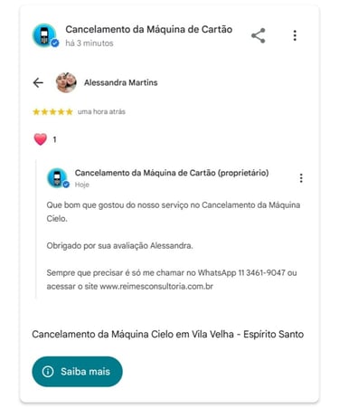 Cancelamento da Maquina Cielo em Vila Velha Espirito Santo