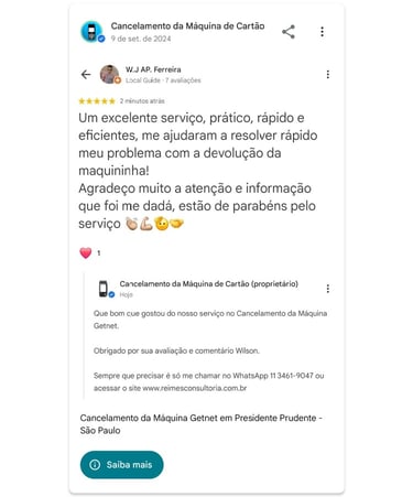 Cancelamento da Maquina Getnet em Presidente Prudente Sao Paulo