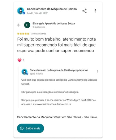 Cancelamento da Maquina Getnet em Sao Carlos Sao Paulo