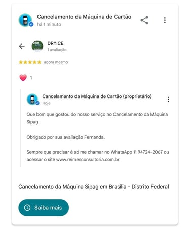 Cancelamento da Maquina Sipag em Brasilia Distrito Federal