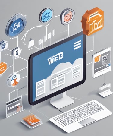 Screenshot of a sleek, blue-and-white website designed by Navakar Digital.