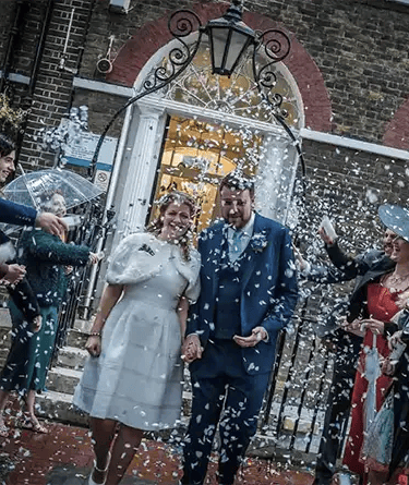 newly-weds leaving Southwark Registry Office