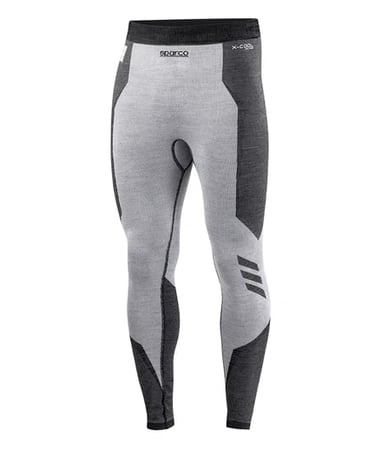 Sparco grey and black fire-retardant racing underwear pants for professional driver safety.