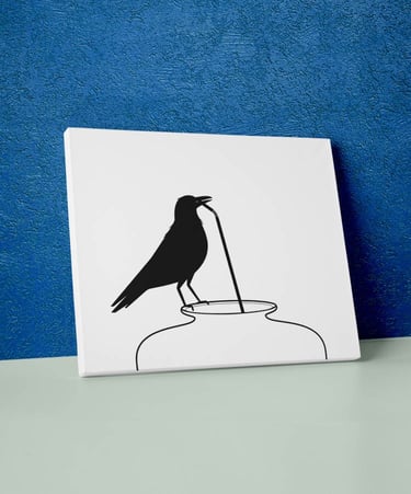 Grey Area Illustration - Crow