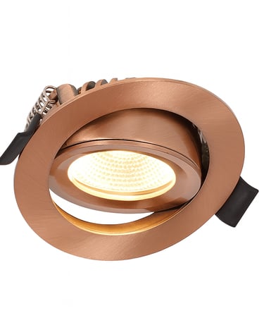 koperkleurige 6W kantelbaar, 3 lichtkleuren IP 65