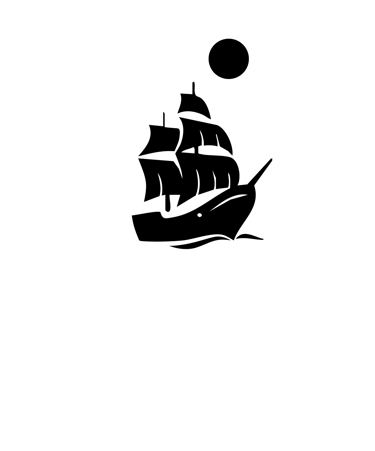 a logo for a band of people with a ship in the background
