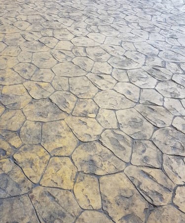 acid stained stamped concrete floor