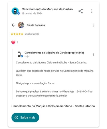Cancelamento da Maquina Cielo em Imbituba Santa Catarina