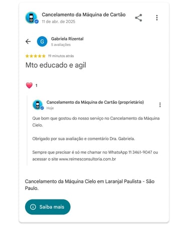 Cancelamento da Maquina Cielo em Laranjal Paulista Sao Paulo