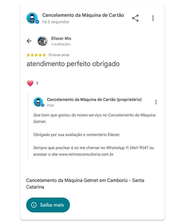 Cancelamento da Maquina Getnet em Camboriu Santa Catarina