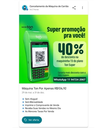 Maquina Ton T3 Smart Promocao Maquininha