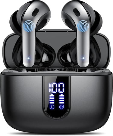 IKT X08 Auriculares Inalámbricos Bluetooth. Carga Rápida USB-C, Color Negro
