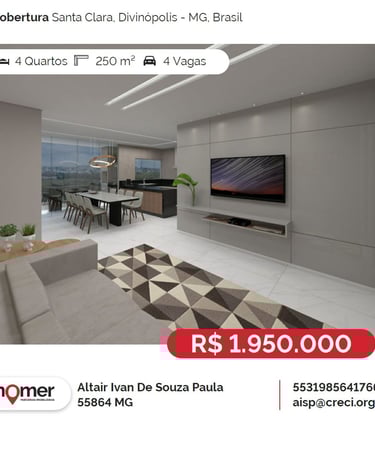 Cobertura à venda. Santa clara. Divinópolis MG Altair Ivan Corretor