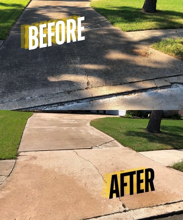 pressure washing, surface cleaning, softwashing, and power washing driveway