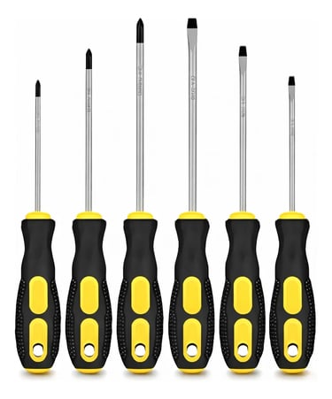 Kit Jogo De Chave De Fenda / Phillips Com 6 Peças Imantadas