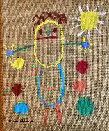 Toile tableau lampe Ligne couleurs maxime Risbourque