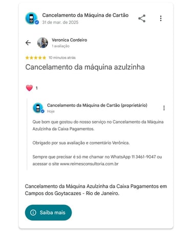 Cancelamento da Maquina Azulzinha da Caixa Pagamentos em Campos dos Goytacazes Rio de Janeiro