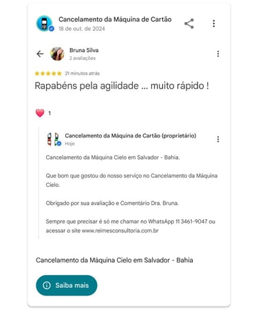 Cancelamento da Maquina Cielo em Salvador Bahia