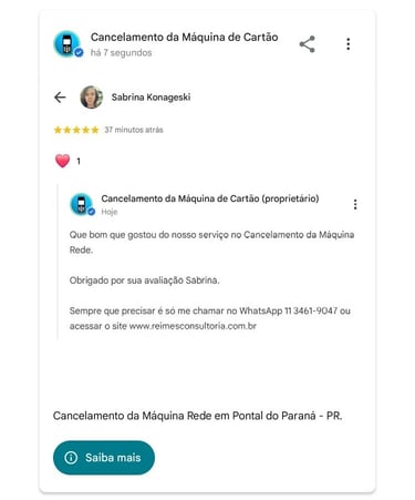 Cancelamento da Maquina Rede em Pontal do Parana PR