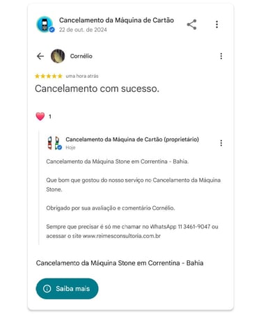 Cancelamento da Maquina Stone em Correntina Bahia