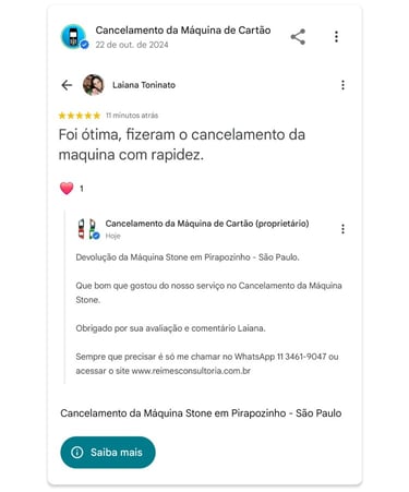 Cancelamento da Maquina Stone em Pirapozinho Sao Paulo