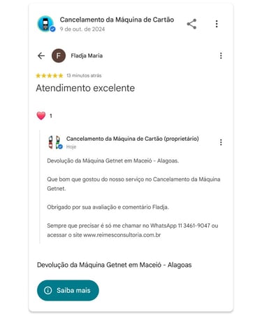 Devolucao da Maquina Getnet em Maceio Alagoas
