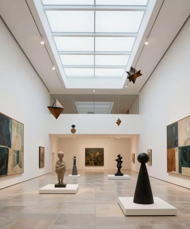 Close-up of architectural blueprints on a neutral-toned desk with modern tools.