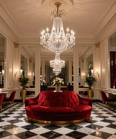 Close-up of architectural blueprints on a neutral-toned desk with modern tools.