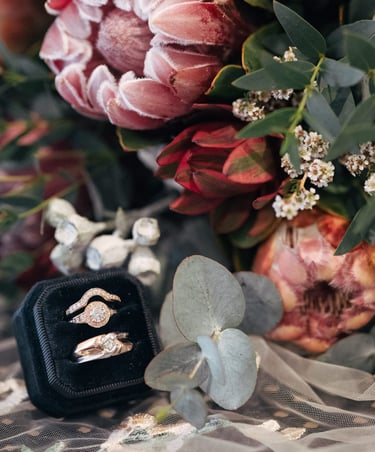 Canberra wedding photographer - close up photos of flowers and rings