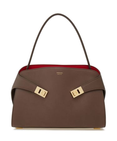 Small Hug Leather Top Handle Bag