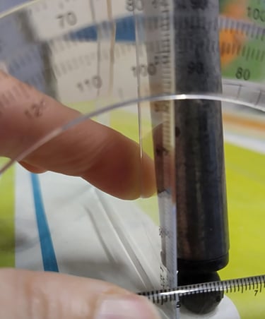 Medida ângulo lateral cadeira