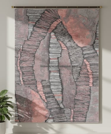 Custom bespoke handmade rugs crafted in Nepal –modern wall-hanging- Himalaya Carpet Industries