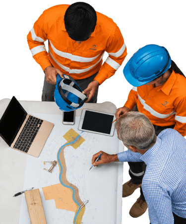 Engineering team in discussion