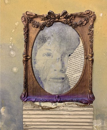 abstract collage with female face