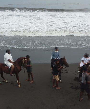 riding along the beach