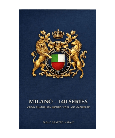 Milano 140 Series luxury fabric made of Italian virgin Australian merino wool and cashmere.