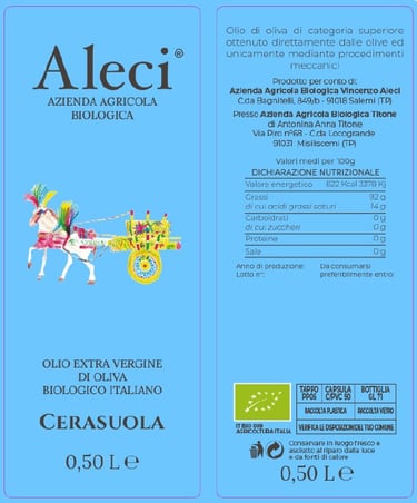 Aleci Olio Extra Vergine d'Oliva Biologico