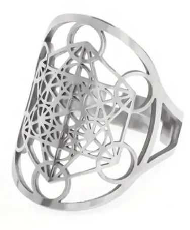 Bague ajustable en acier inoxydable avec nœud celtique et triskell